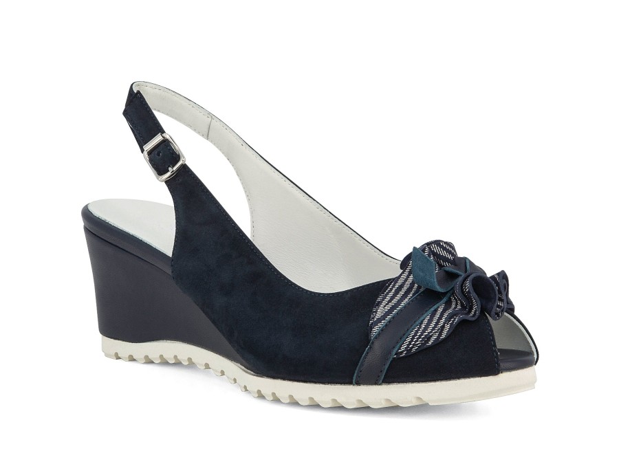 Woman SCOLARO Wedges | Silvie Navy | Peter Sheppard Footwear