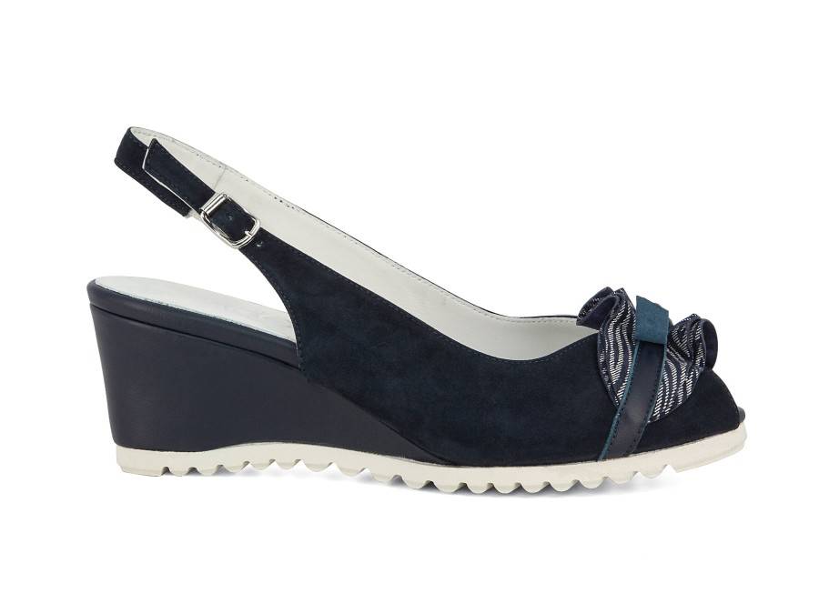 Woman SCOLARO Wedges | Silvie Navy | Peter Sheppard Footwear