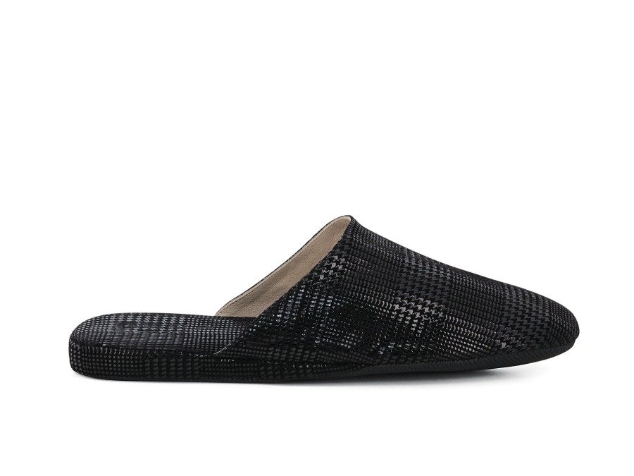 Man GEDA SLIPPERS Slippers | Grundy Black~Grey | Peter Sheppard Footwear