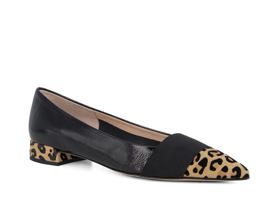 Woman STATUS Ballerina Flats | Sexten Black Leopard | Peter Sheppard Footwear