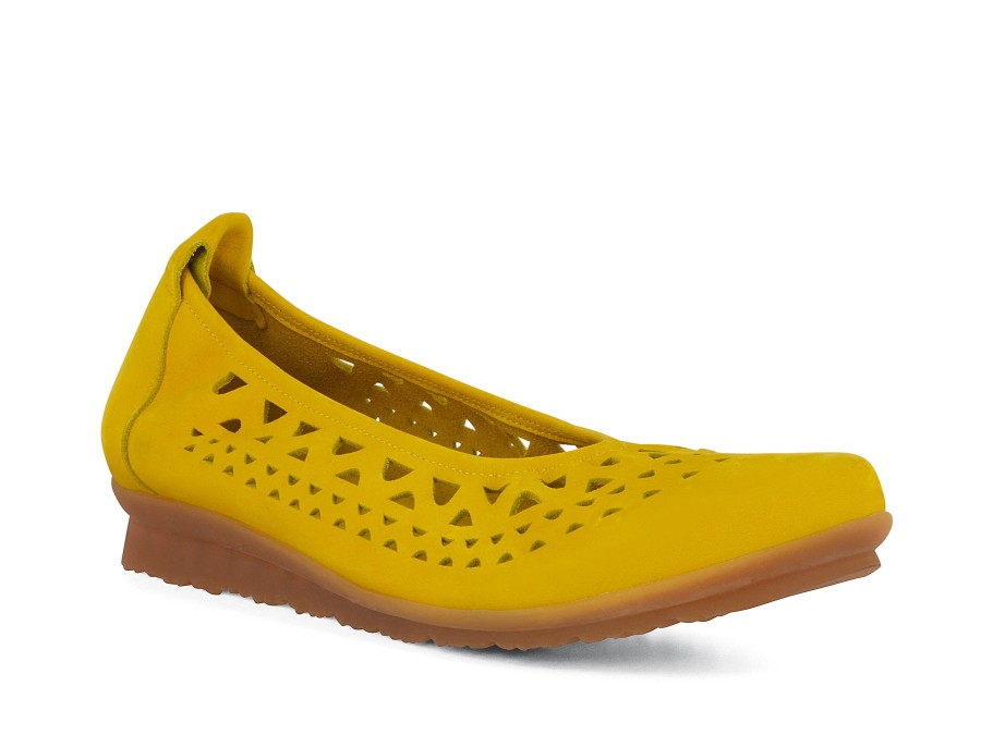 Woman ARCHE Ballerina Flats | Baraya Yellow | Peter Sheppard Footwear