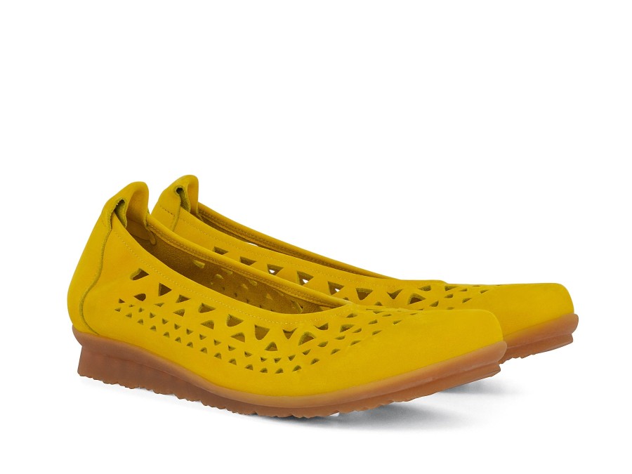 Woman ARCHE Ballerina Flats | Baraya Yellow | Peter Sheppard Footwear