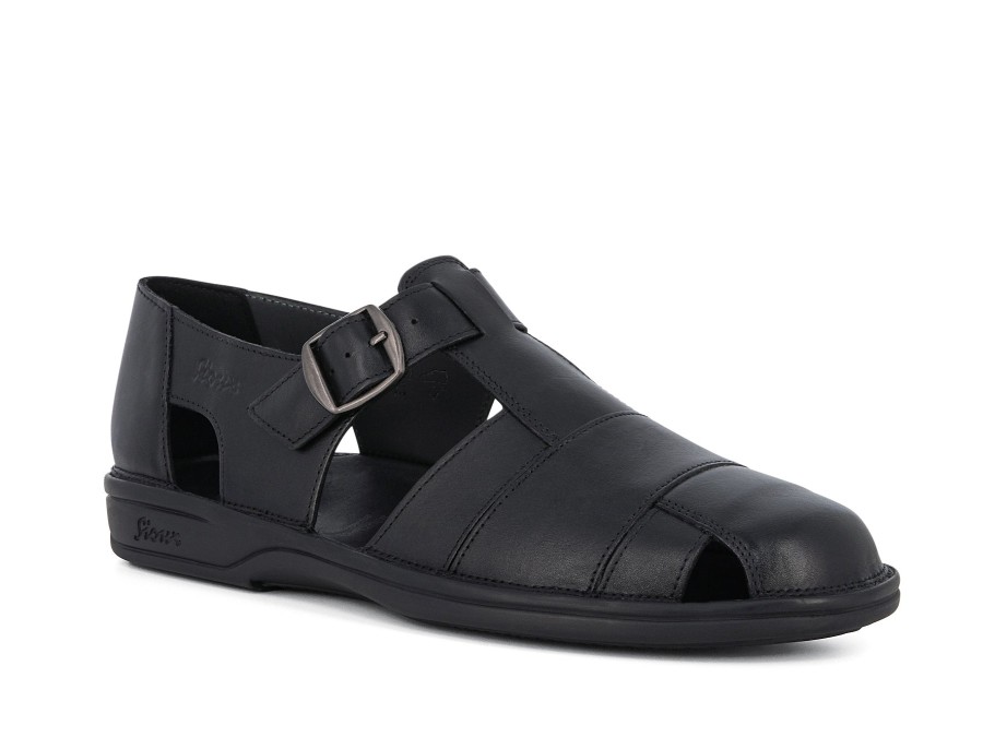 Man SIOUX Sandals | Gabun Black | Peter Sheppard Footwear