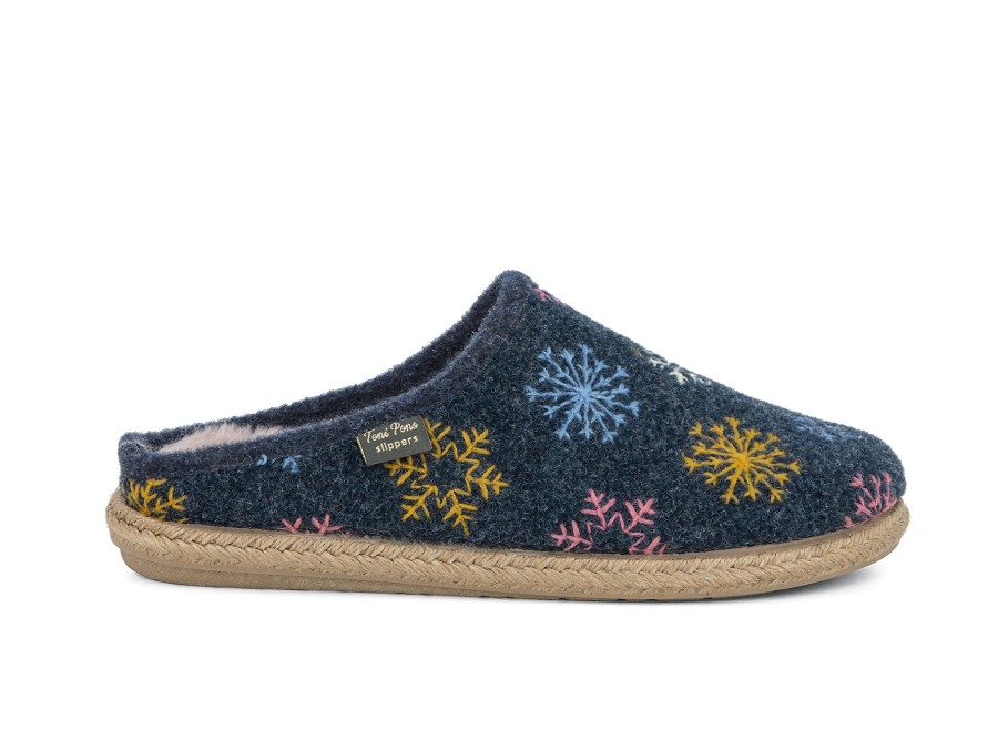 Woman TONI PONS Slippers | Deli-T Navy | Peter Sheppard Footwear