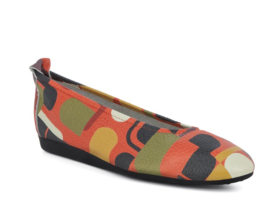 Woman ARCHE Ballerina Flats | Laius Orange Multi | Peter Sheppard Footwear