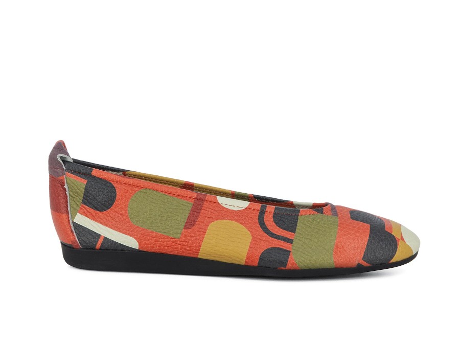 Woman ARCHE Ballerina Flats | Laius Orange Multi | Peter Sheppard Footwear