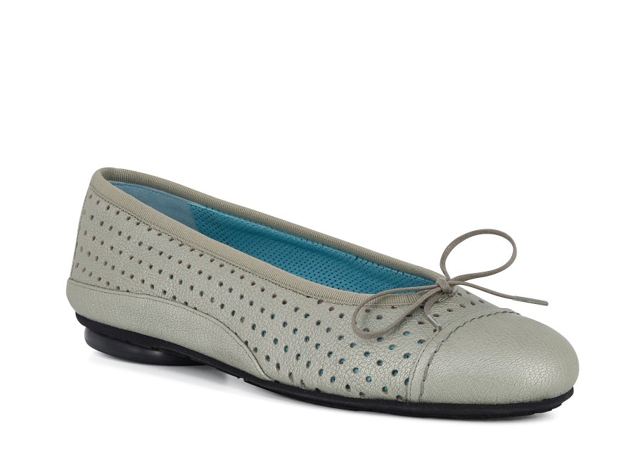 Woman THIERRY RABOTIN Ballerina Flats | Titania Sage Metallic | Peter Sheppard Footwear