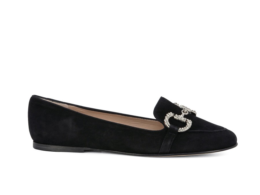 Woman STATUS Ballerina Flats | Sarvi Black | Peter Sheppard Footwear