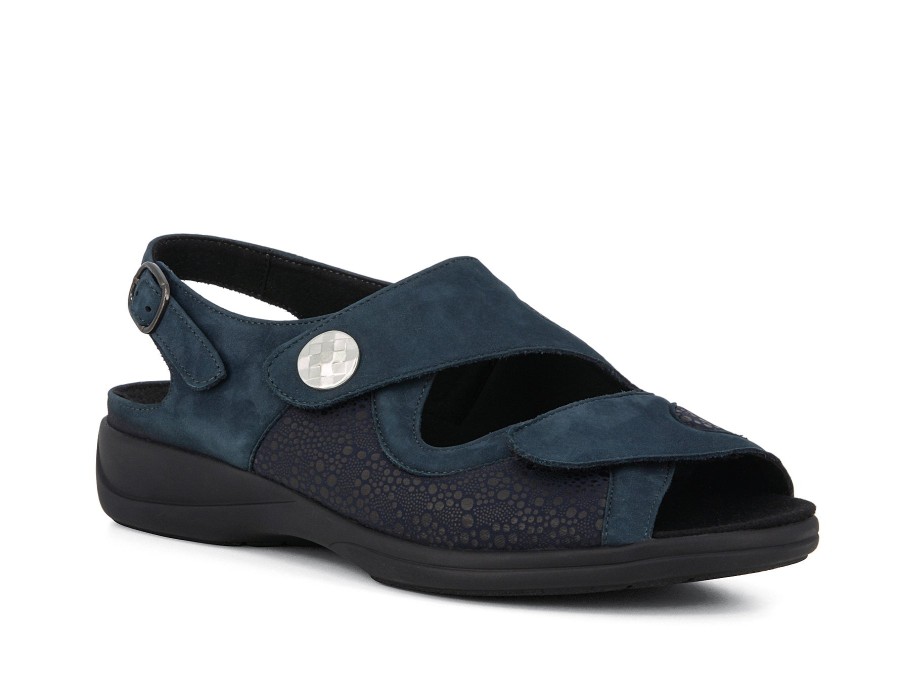 Woman SOLIDUS Sandals | Lia 2 Navy | Peter Sheppard Footwear