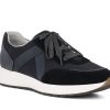 Woman MUNRO Sneakers | Piper-M Black~Gunmetal | Peter Sheppard Footwear