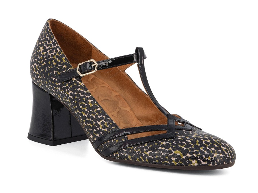 Woman CHIE MIHARA Heels | Ayna Black Print | Peter Sheppard Footwear