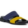 Woman ARCHE Slides | Makhao Yellow~Navy | Peter Sheppard Footwear