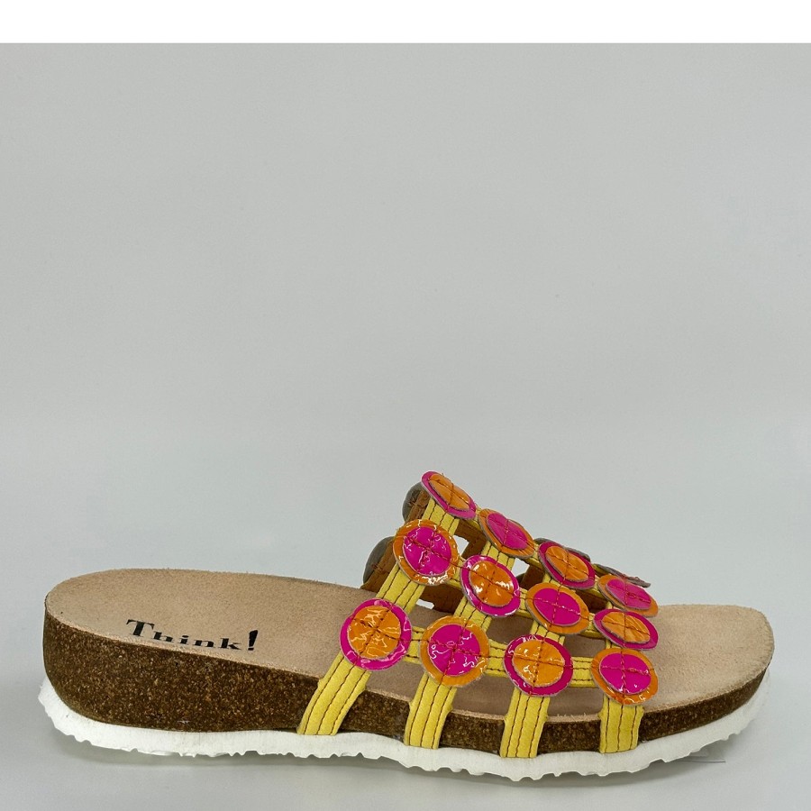 Woman THINK OUTLET Slides | 3-000247 Yellow~Multi | Peter Sheppard Footwear