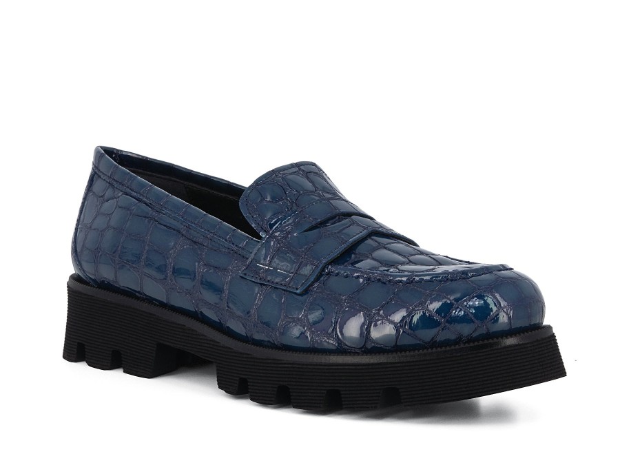 Woman PONS QUINTANA Loafers | Piron Blue | Peter Sheppard Footwear