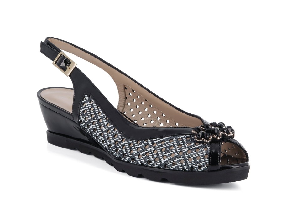 Woman PETER SHEPPARD Wedges | Mirabella Black | Peter Sheppard Footwear