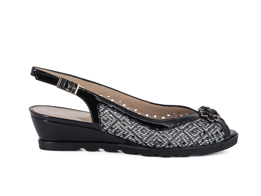 Woman PETER SHEPPARD Wedges | Mirabella Black | Peter Sheppard Footwear