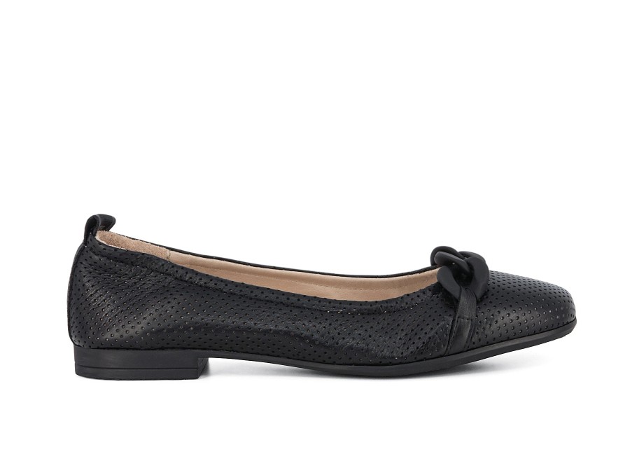 Woman HISPANITAS Ballerina Flats | Hastie Black | Peter Sheppard Footwear