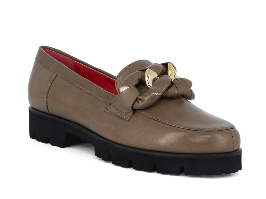 Woman PAS DE ROUGE Loafers | Parma Taupe | Peter Sheppard Footwear