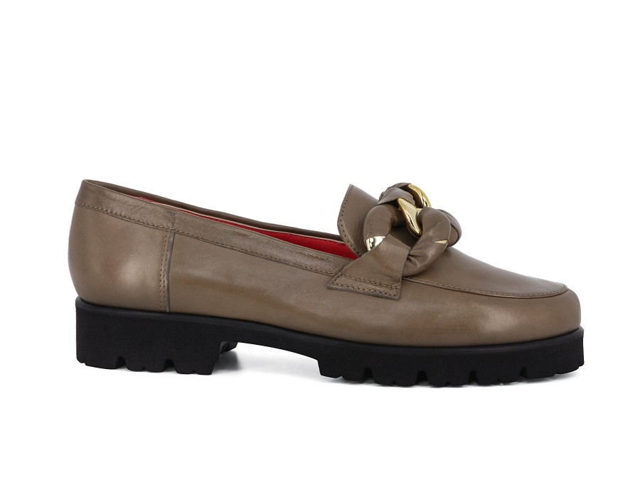 Woman PAS DE ROUGE Loafers | Parma Taupe | Peter Sheppard Footwear