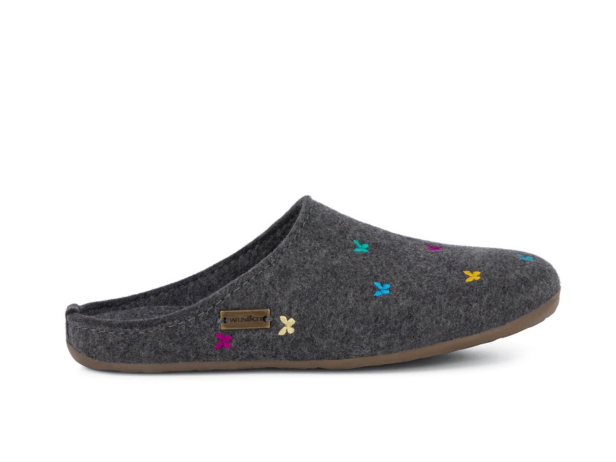 Woman HAFLINGER Slippers | Farfalline Antracite | Peter Sheppard Footwear