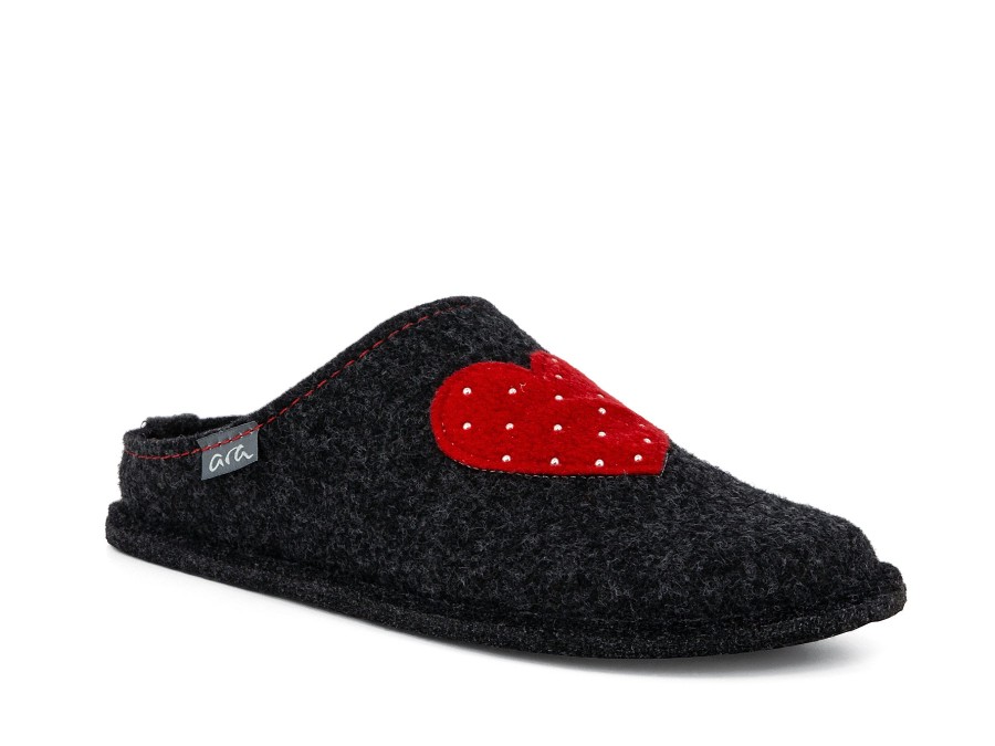 Woman ARA Slippers | 29952 Anthracite | Peter Sheppard Footwear