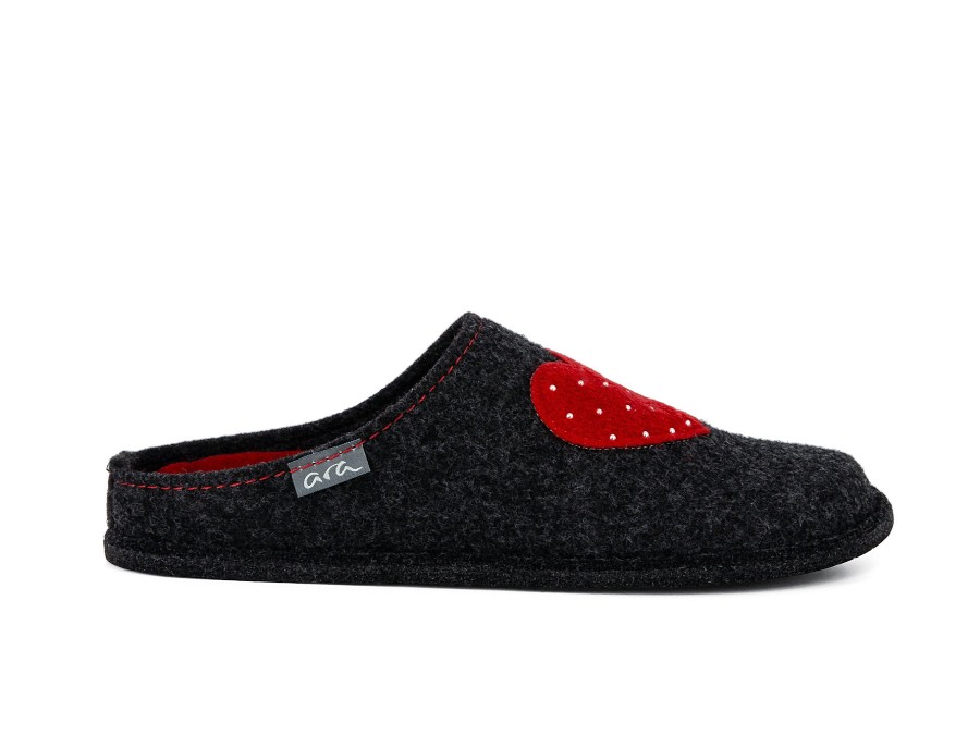 Woman ARA Slippers | 29952 Anthracite | Peter Sheppard Footwear