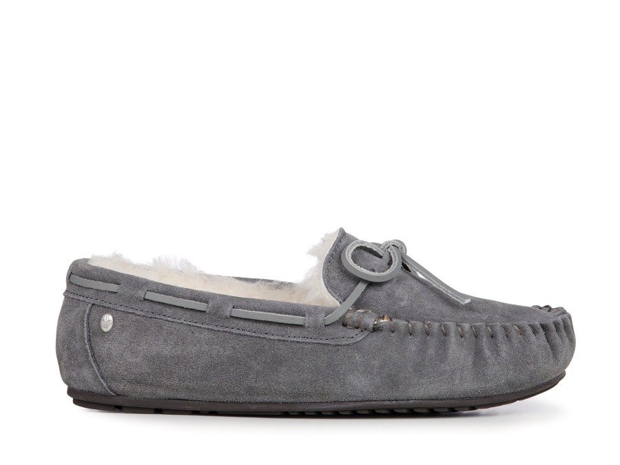 Woman EMU Slippers | Amity Dark Charcoal | Peter Sheppard Footwear