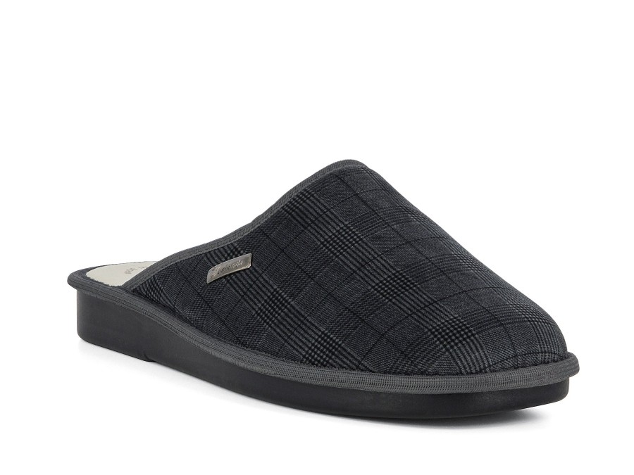 Man SUSIMODA Slippers | Syracuse Grey | Peter Sheppard Footwear