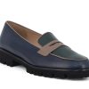 Woman STATUS Slip-Ons | Styles Navy~Green | Peter Sheppard Footwear