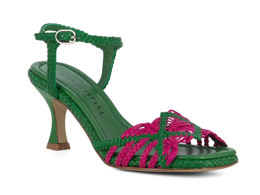 Woman PONS QUINTANA Heels | Fiji Green~Pink | Peter Sheppard Footwear