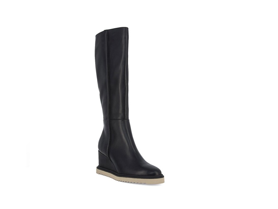 Woman SOFTWAVES Long Boots | Samoyed Black | Peter Sheppard Footwear