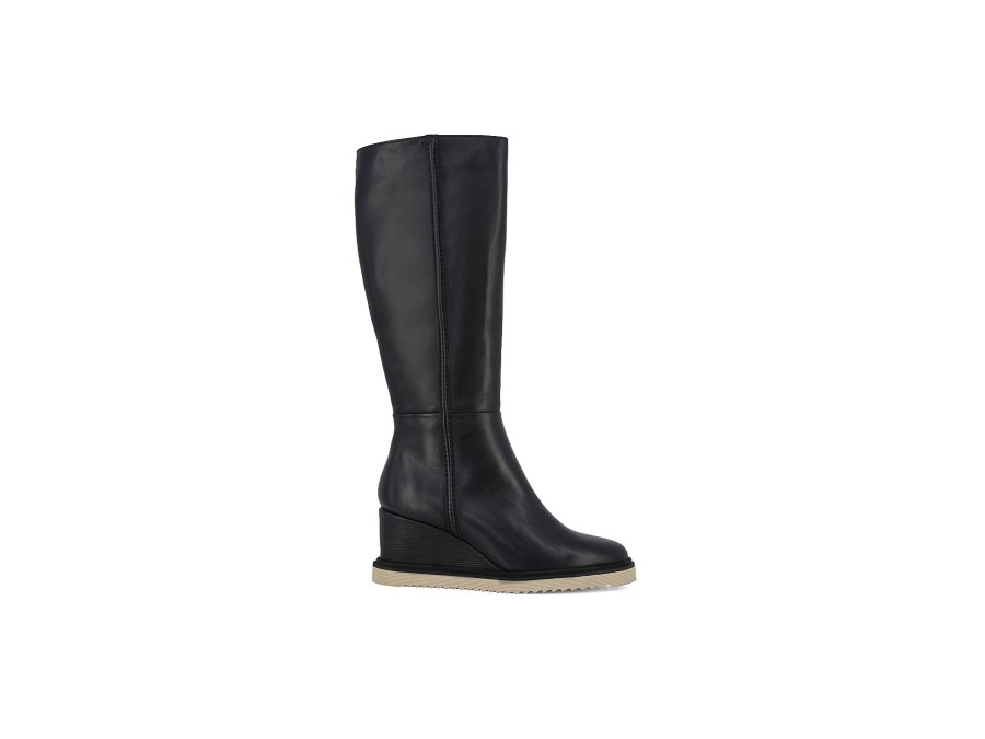 Woman SOFTWAVES Long Boots | Samoyed Black | Peter Sheppard Footwear