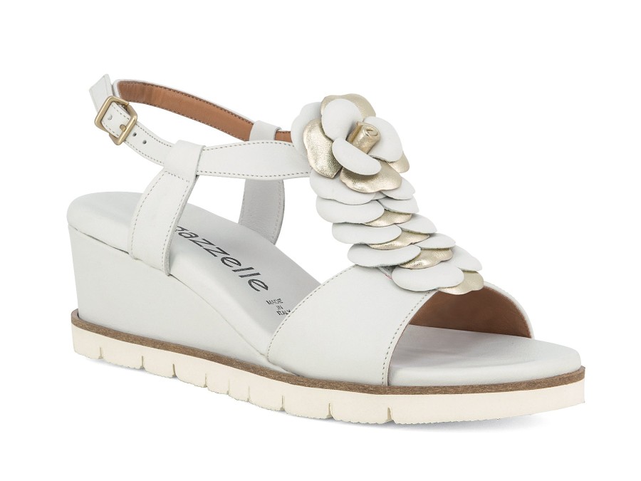 Woman LE GAZZELLE Sandals | Lassa White~Platino | Peter Sheppard Footwear