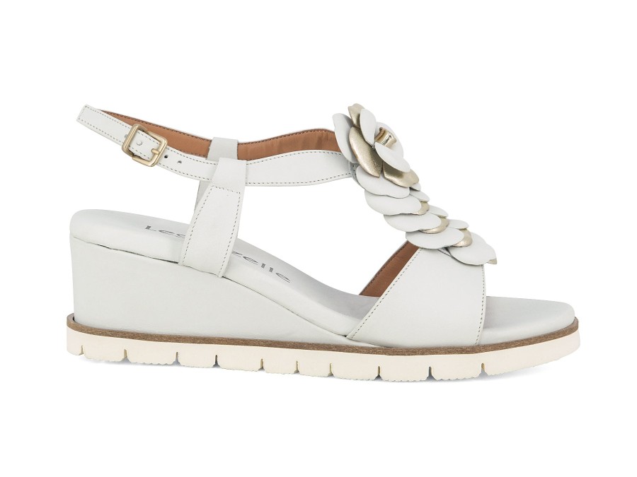 Woman LE GAZZELLE Sandals | Lassa White~Platino | Peter Sheppard Footwear