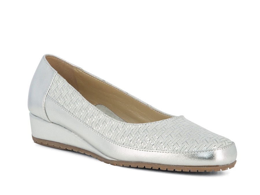 Woman LUCA GROSSI Wedges | Logan Silver Metallic | Peter Sheppard Footwear