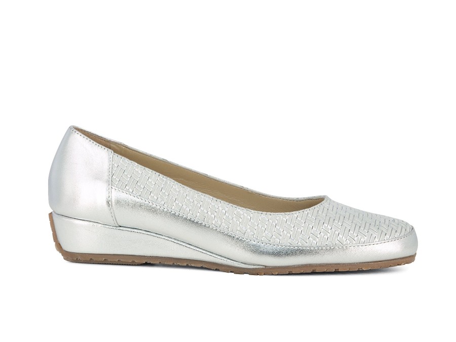 Woman LUCA GROSSI Wedges | Logan Silver Metallic | Peter Sheppard Footwear