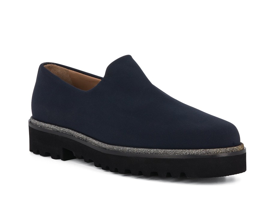 Woman VIA MERCANTI Slip-Ons | Vuola Navy | Peter Sheppard Footwear