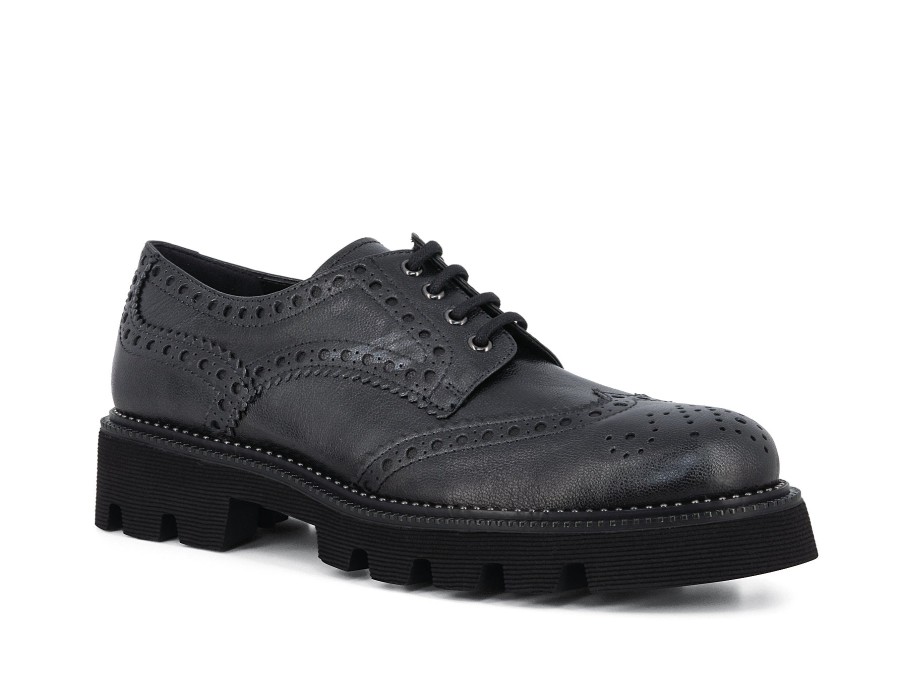 Woman PONS QUINTANA Lace-Ups | Pelton Black | Peter Sheppard Footwear