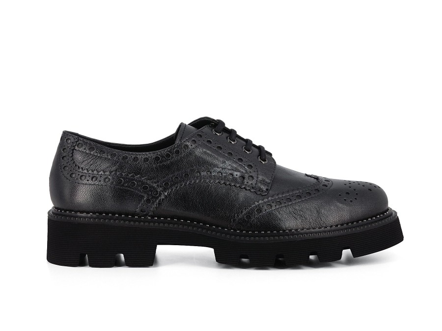 Woman PONS QUINTANA Lace-Ups | Pelton Black | Peter Sheppard Footwear