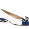 Woman CHARLES COOPER Heels | Cremorne White~Navy | Peter Sheppard Footwear