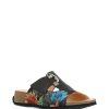 Woman THINK! Slides | Tenoki Black Floral | Peter Sheppard Footwear