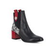 Woman LINEA UNO Ankle Boots | Lectric Black~Red | Peter Sheppard Footwear