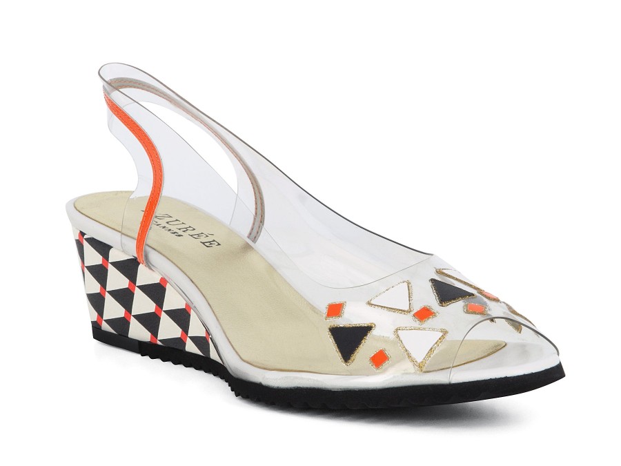 Woman AZUREE Wedges | Moti Multi Orange | Peter Sheppard Footwear