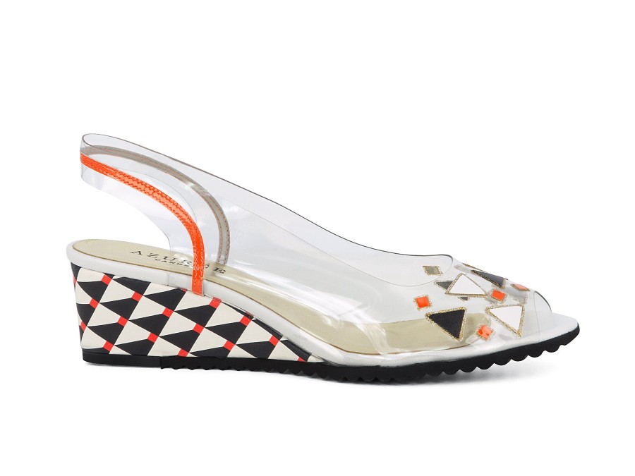 Woman AZUREE Wedges | Moti Multi Orange | Peter Sheppard Footwear