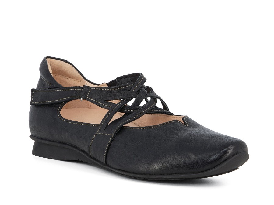 Woman THINK! Ballerina Flats | Tarsa Black | Peter Sheppard Footwear