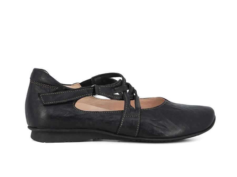 Woman THINK! Ballerina Flats | Tarsa Black | Peter Sheppard Footwear