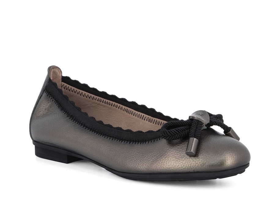 Woman HISPANITAS Ballerina Flats | Harmer Taupe Metallic | Peter Sheppard Footwear