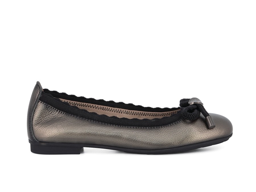 Woman HISPANITAS Ballerina Flats | Harmer Taupe Metallic | Peter Sheppard Footwear