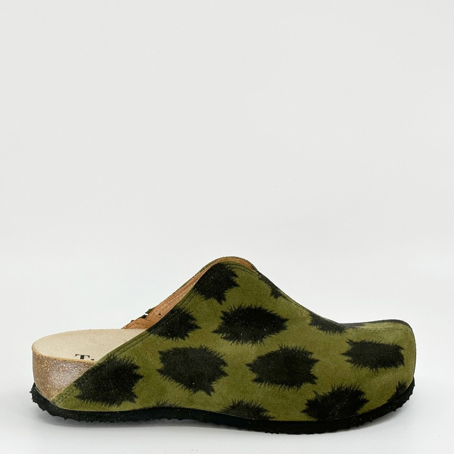 Woman THINK OUTLET Slides | 3-000816 Green Print | Peter Sheppard Footwear