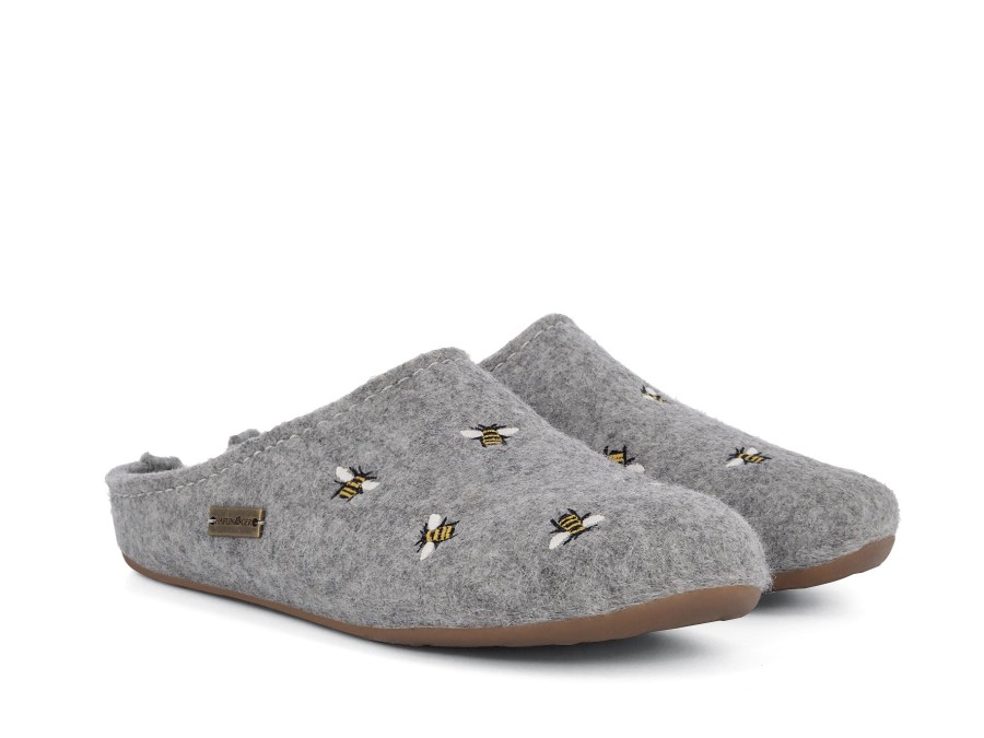 Woman HAFLINGER Slippers | Api Lt Grey | Peter Sheppard Footwear